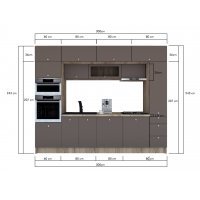Bucatarie ZONE A 300 FRONT MDF K002 / decor 218